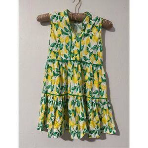 Duffield Lane lemon print cotton dress 6 kids